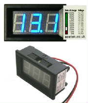12 to 24v panel voltage meter blue